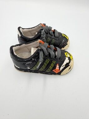 adidas Toddler Boy Girl 6 Black Custom Painted Sneakers Shoes